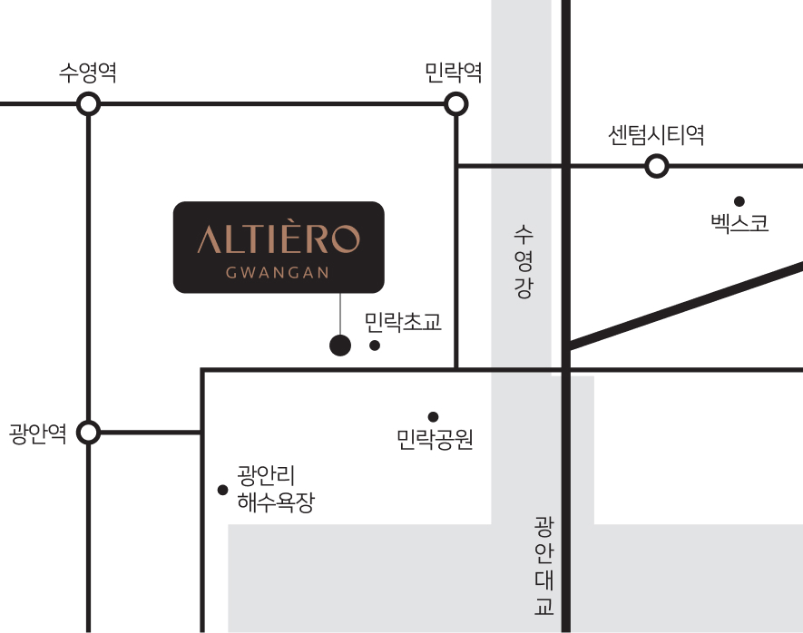 알티에로 광안 현장 위치 지도